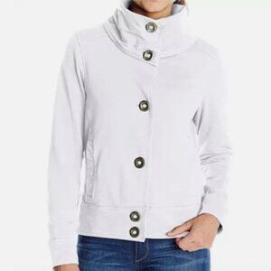Prana Womens‎ Small White Candice Jacket Sweater Organic French Terry Cotton
